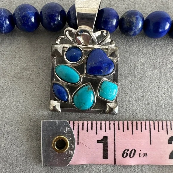 Blue Lapis and Turquoise Beaded Necklace by Jay King - Picture 8 of 8